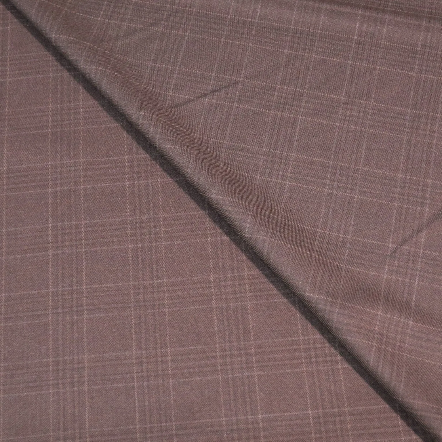 2.5 YDS Dark Grey Plaid Wool Ermenegildo Zegna Cloth Suiting Fabric