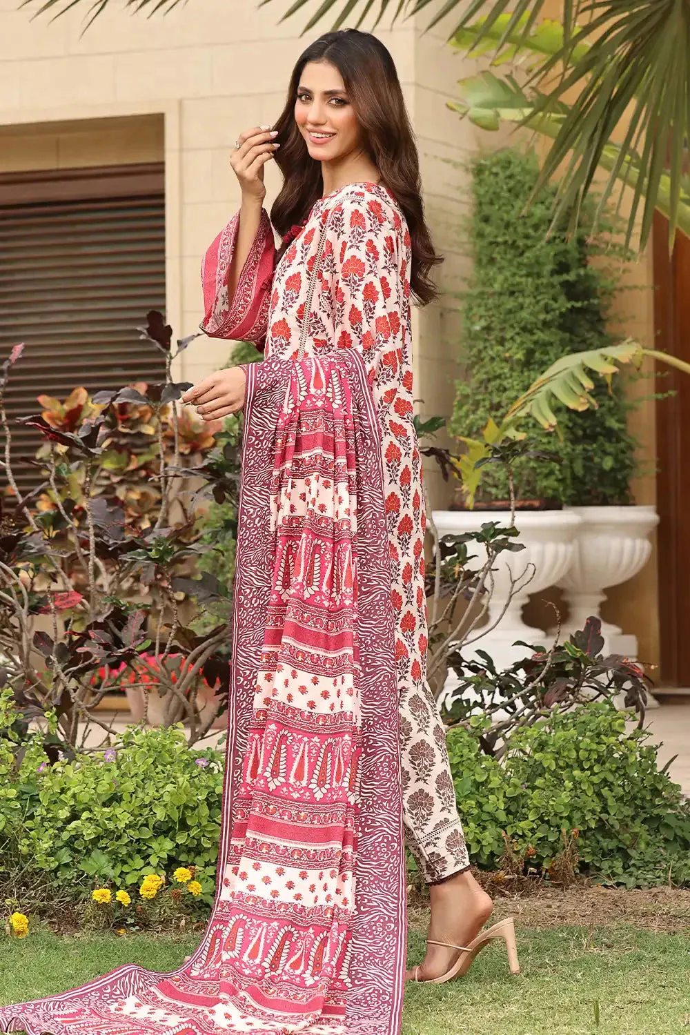 3PC Printed Unstitched Lawn Suit KLA-2382