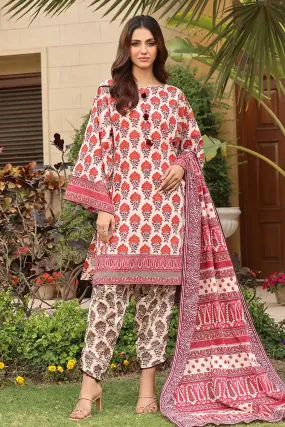 3PC Printed Unstitched Lawn Suit KLA-2382