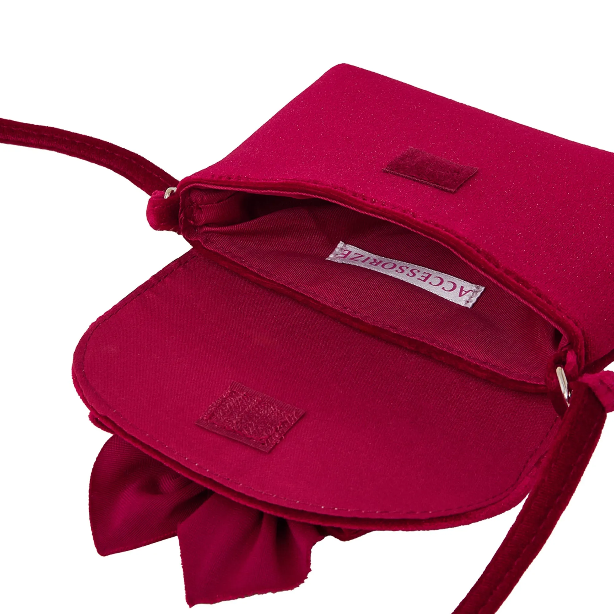 Accessorize London Girls Velvet Bow Shoulder Bag