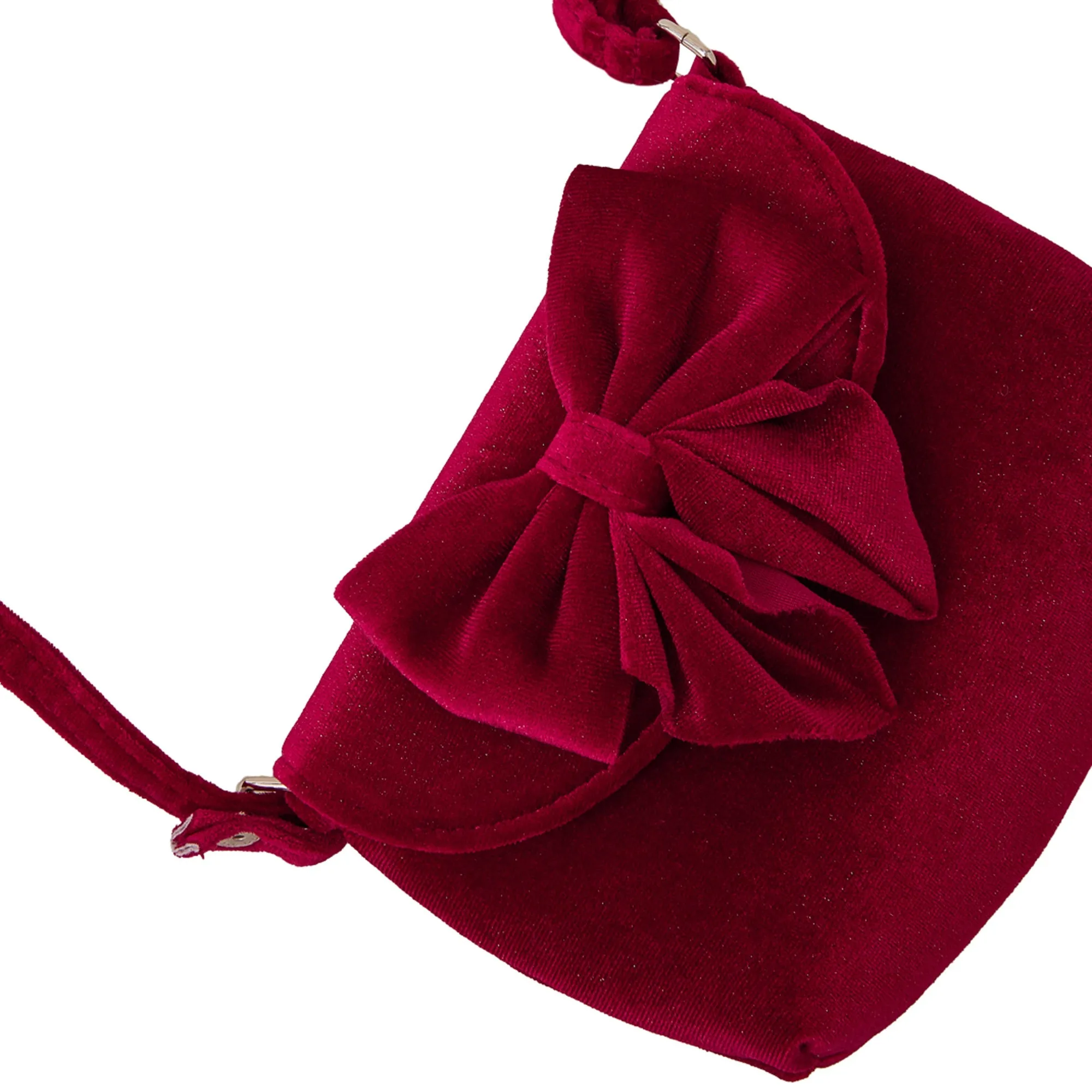 Accessorize London Girls Velvet Bow Shoulder Bag