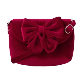 Accessorize London Girls Velvet Bow Shoulder Bag