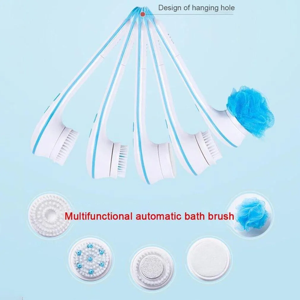 Amazing 5 In 1 Electric Bath Shower Brush Exfoliation Spin Spa