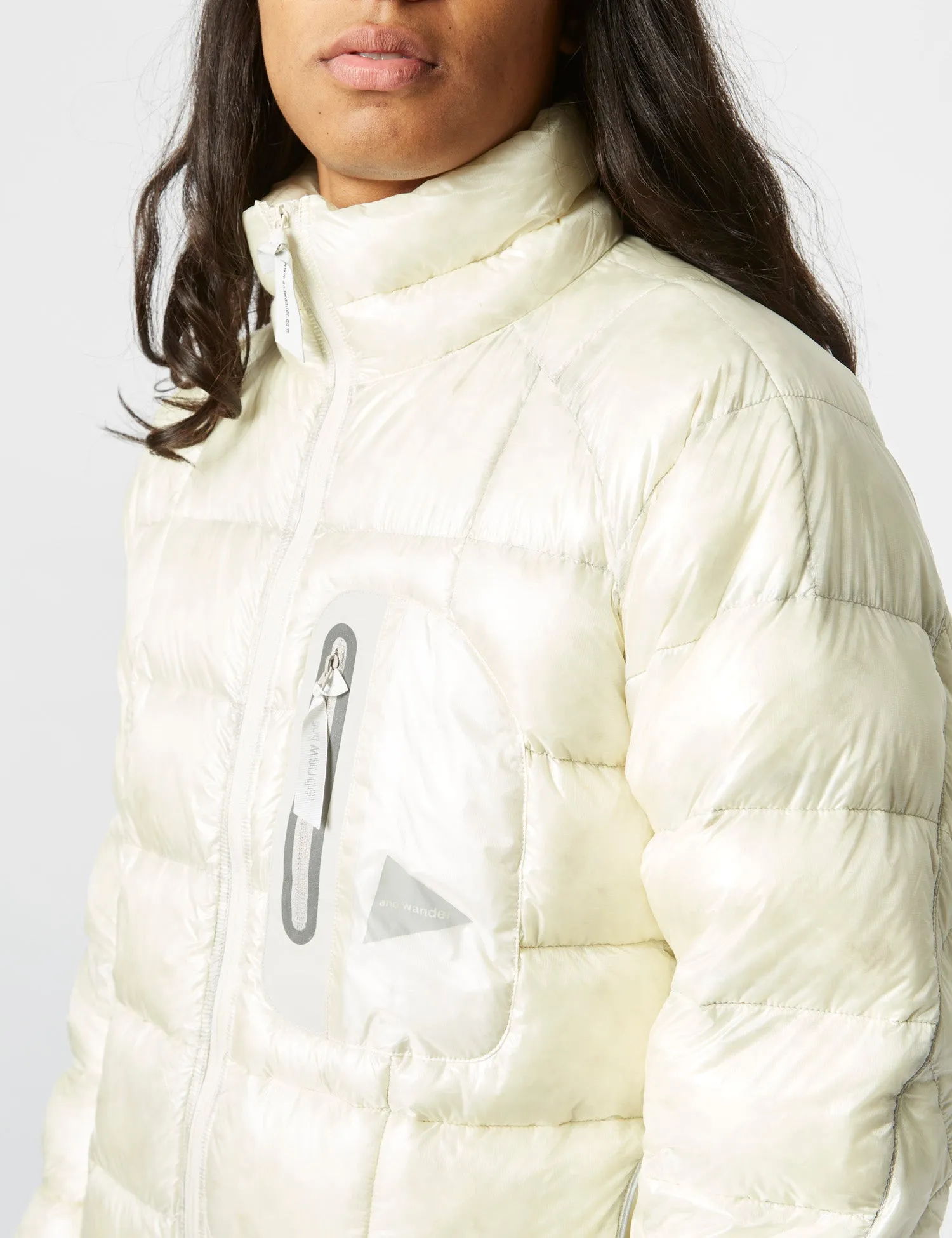 and Wander Diamond Stitch Down Jacket - Off White