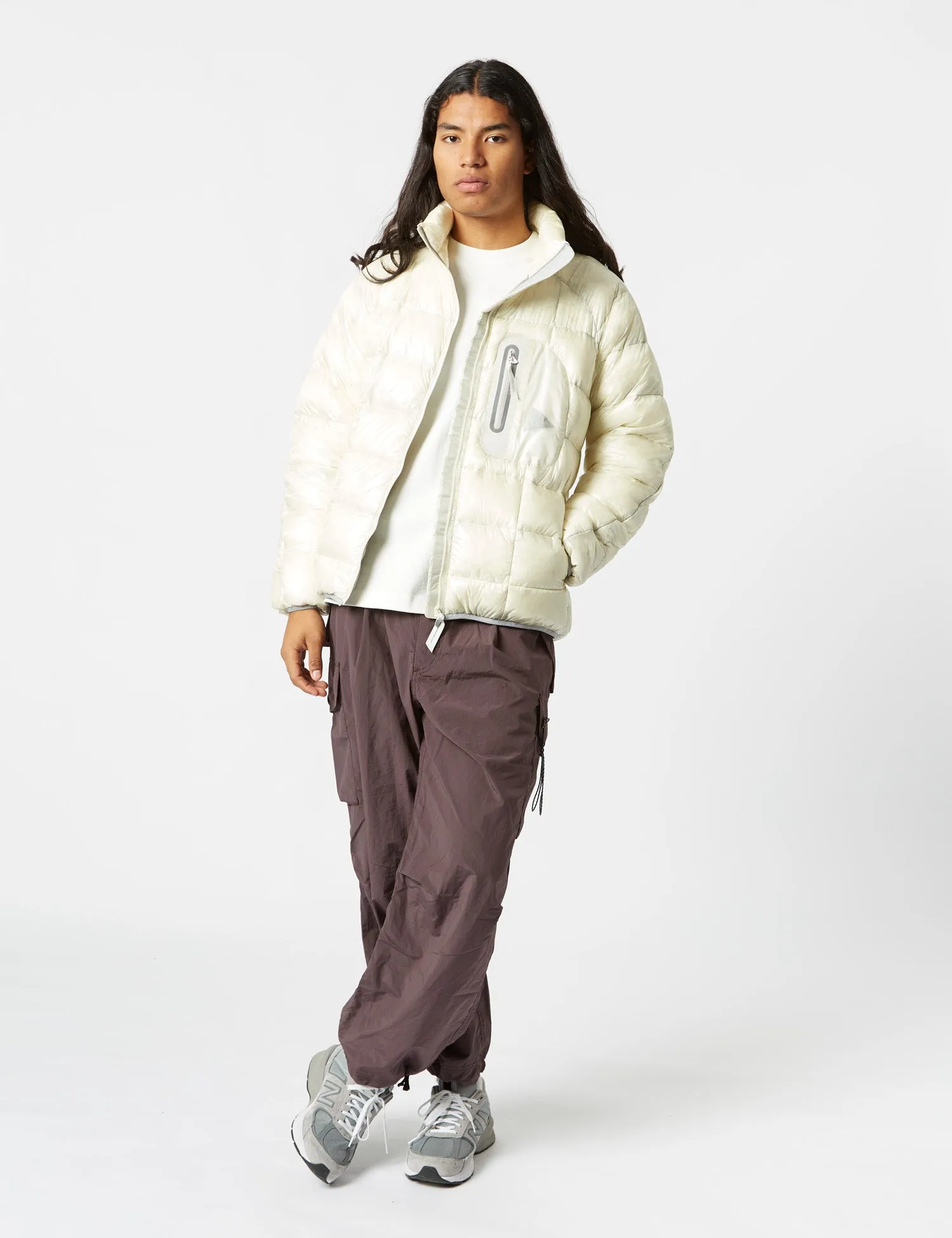 and Wander Diamond Stitch Down Jacket - Off White