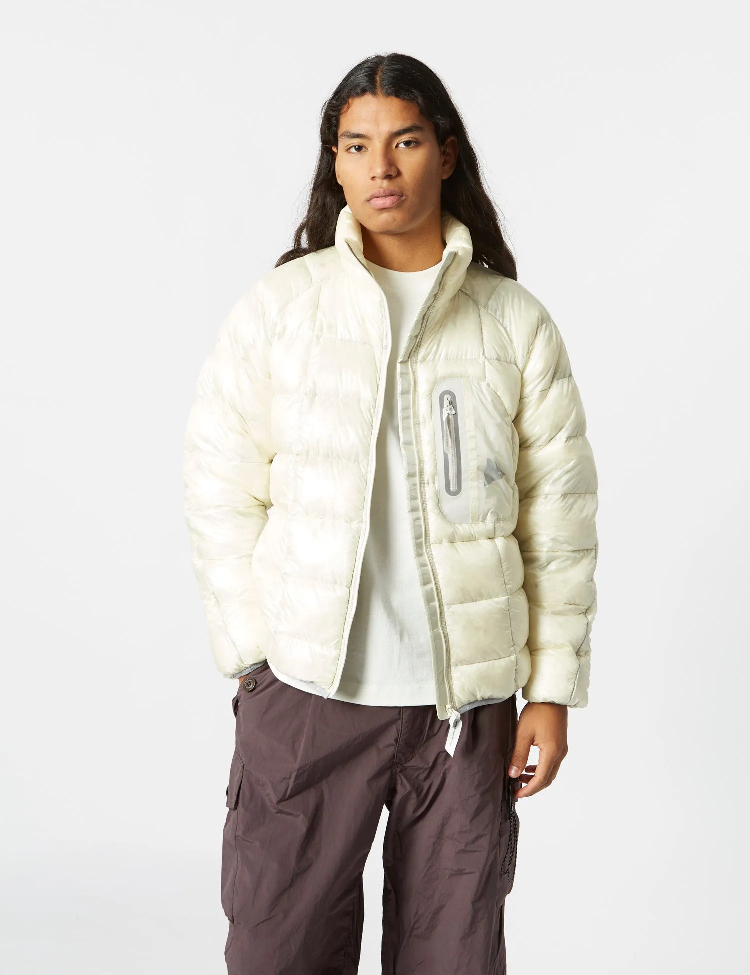 and Wander Diamond Stitch Down Jacket - Off White