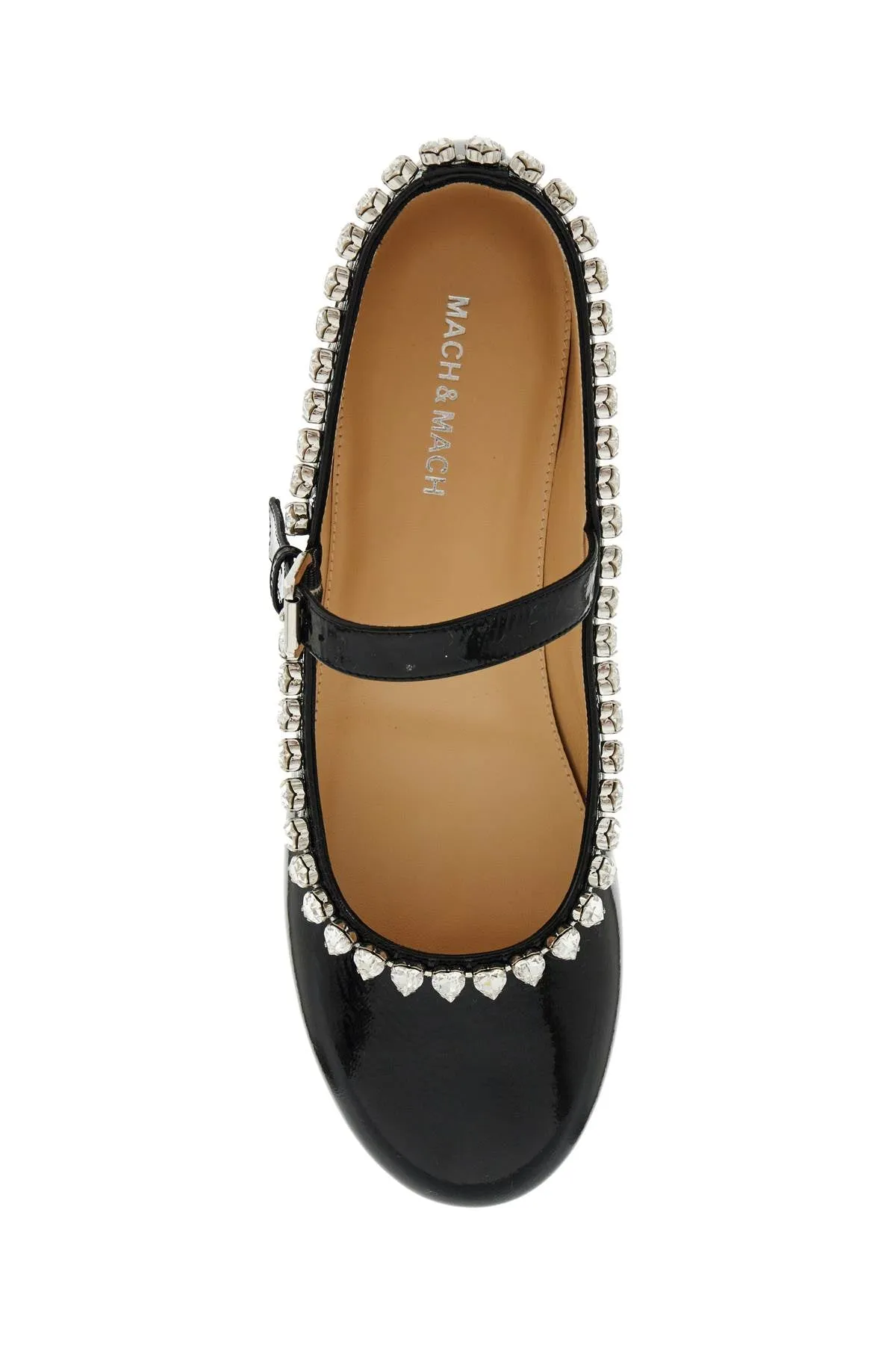 AUDREY BALLET FLATS WITH HEART-SHAPED CRYSTALS