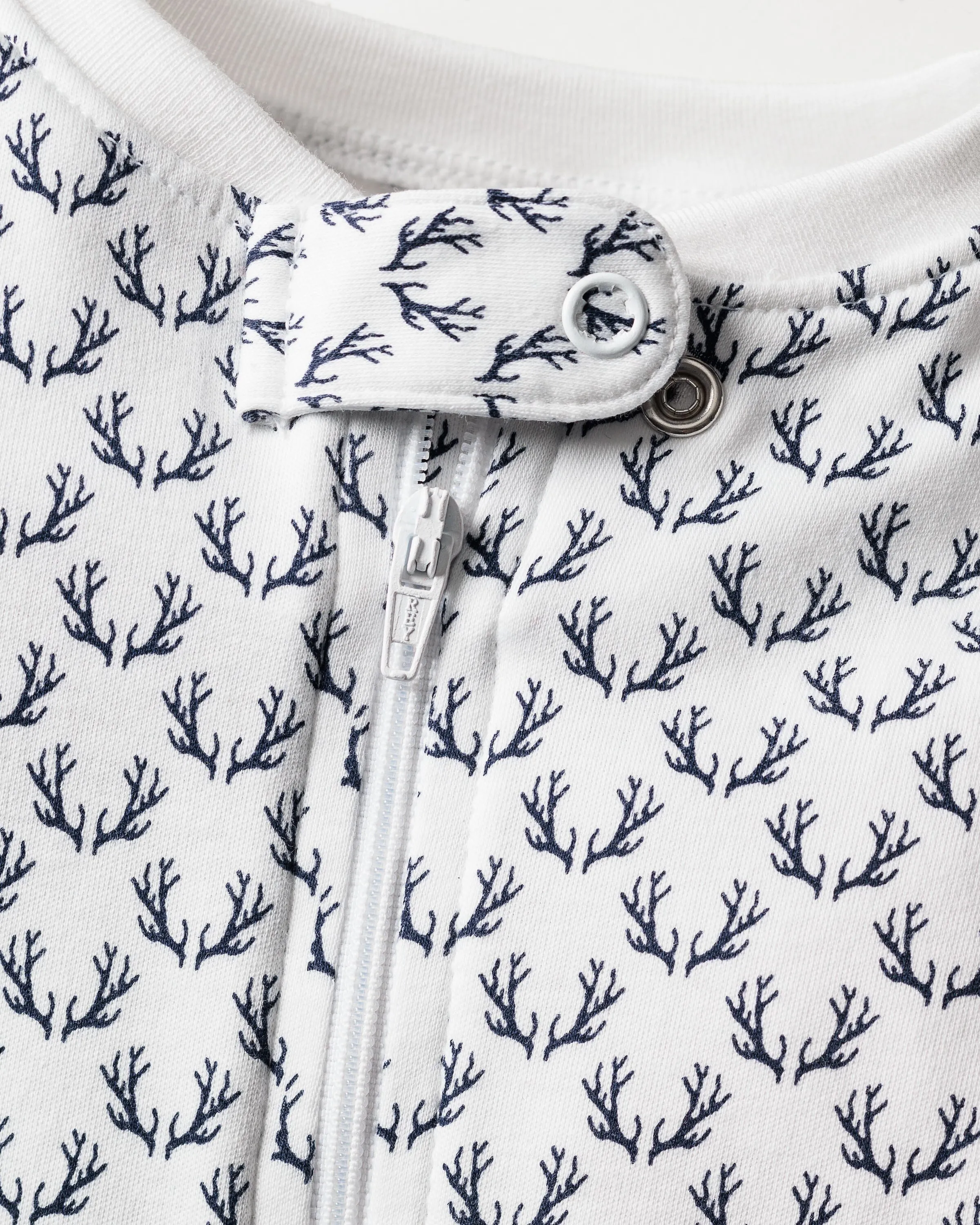 Baby's Pima Romper | Nordic Antlers on White