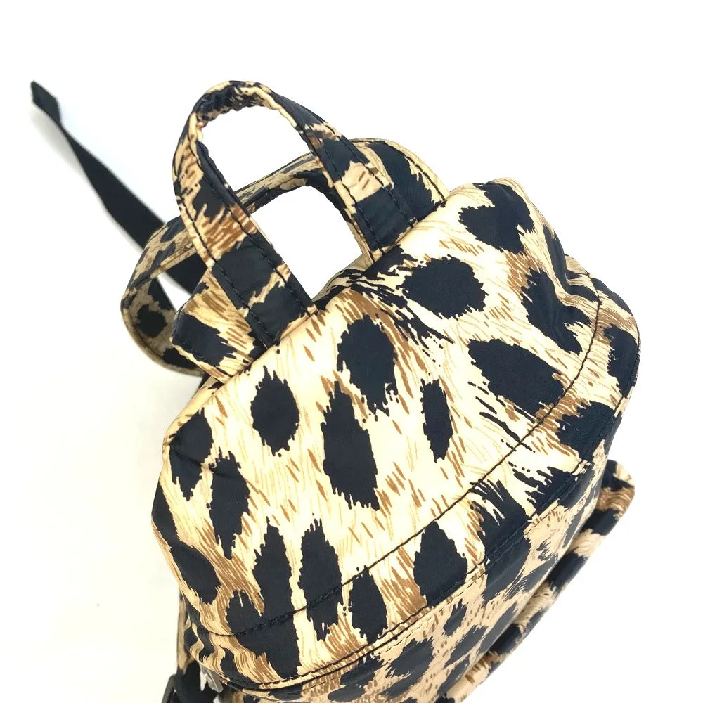 BALENCIAGA Backpack 580026 Nylon beige Leopard leopard print leopard Mini Backpack Women