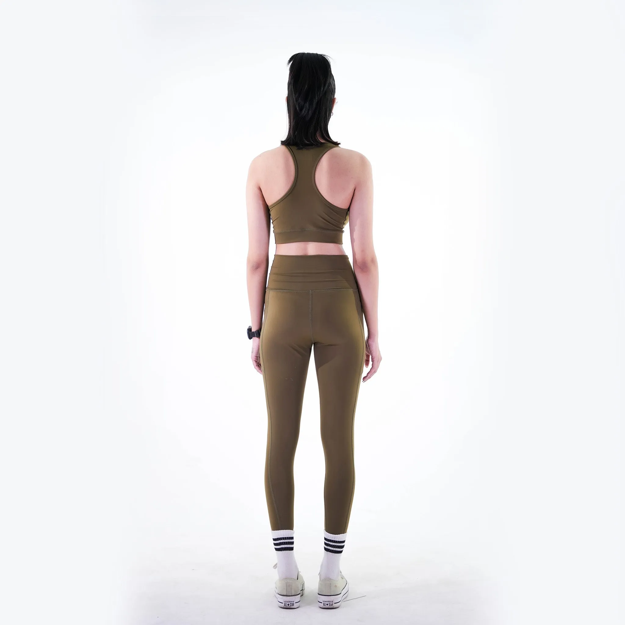 Belt Blend Leggings Olive Green