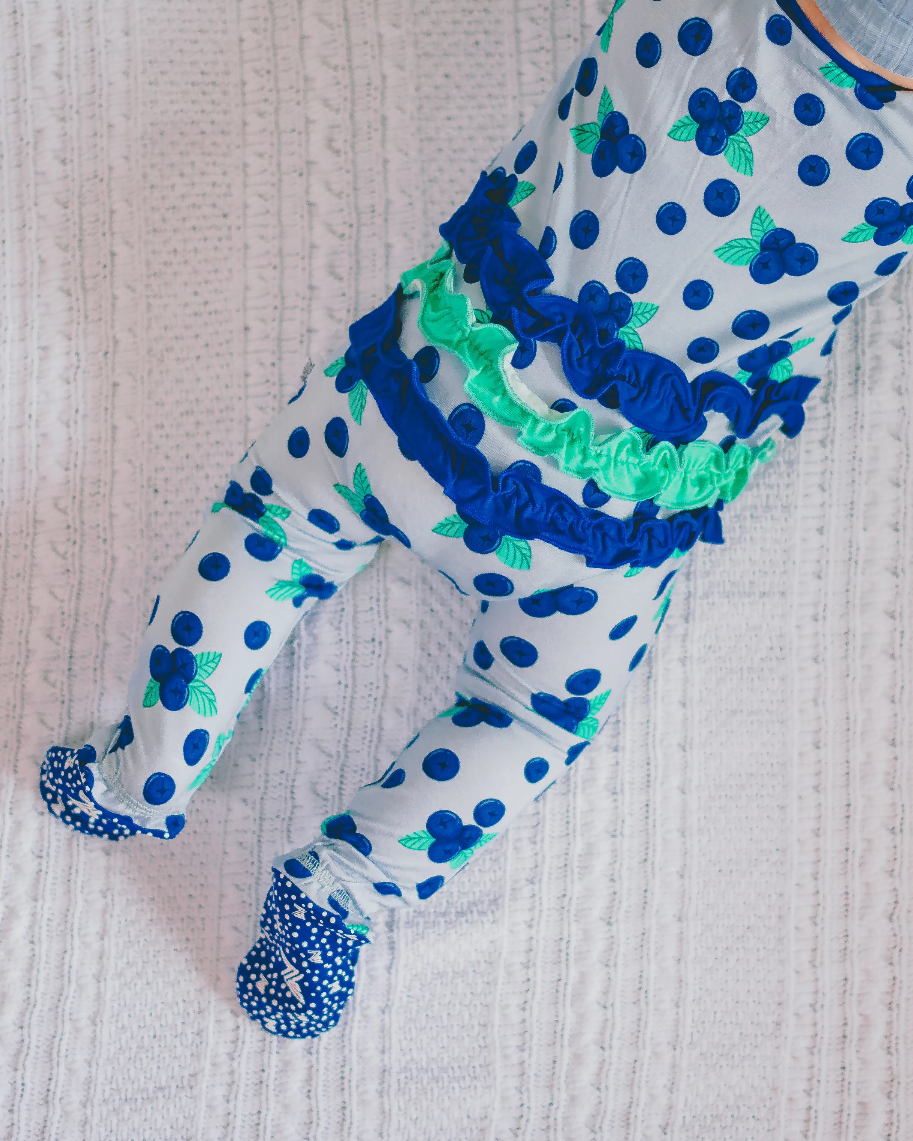 Berry Blue Ruffle Footie Snoozer