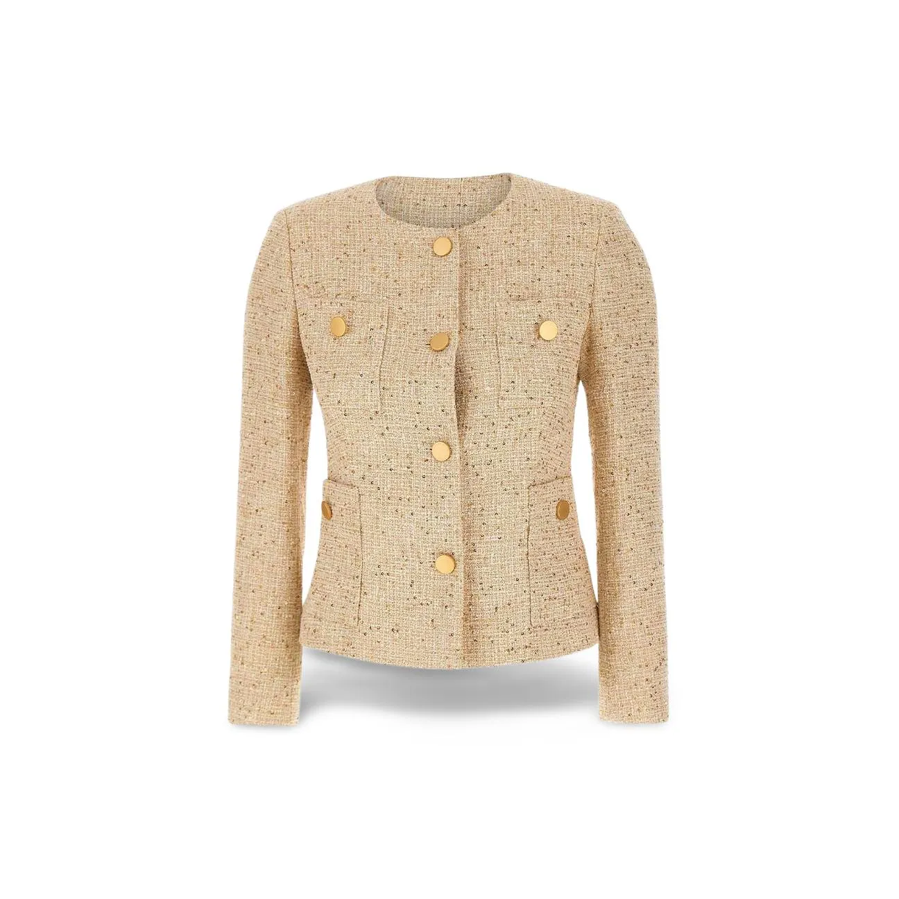 Beverly jacket in Beige and Gold tweed