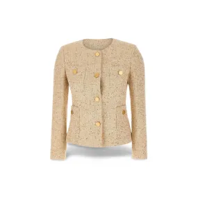 Beverly jacket in Beige and Gold tweed