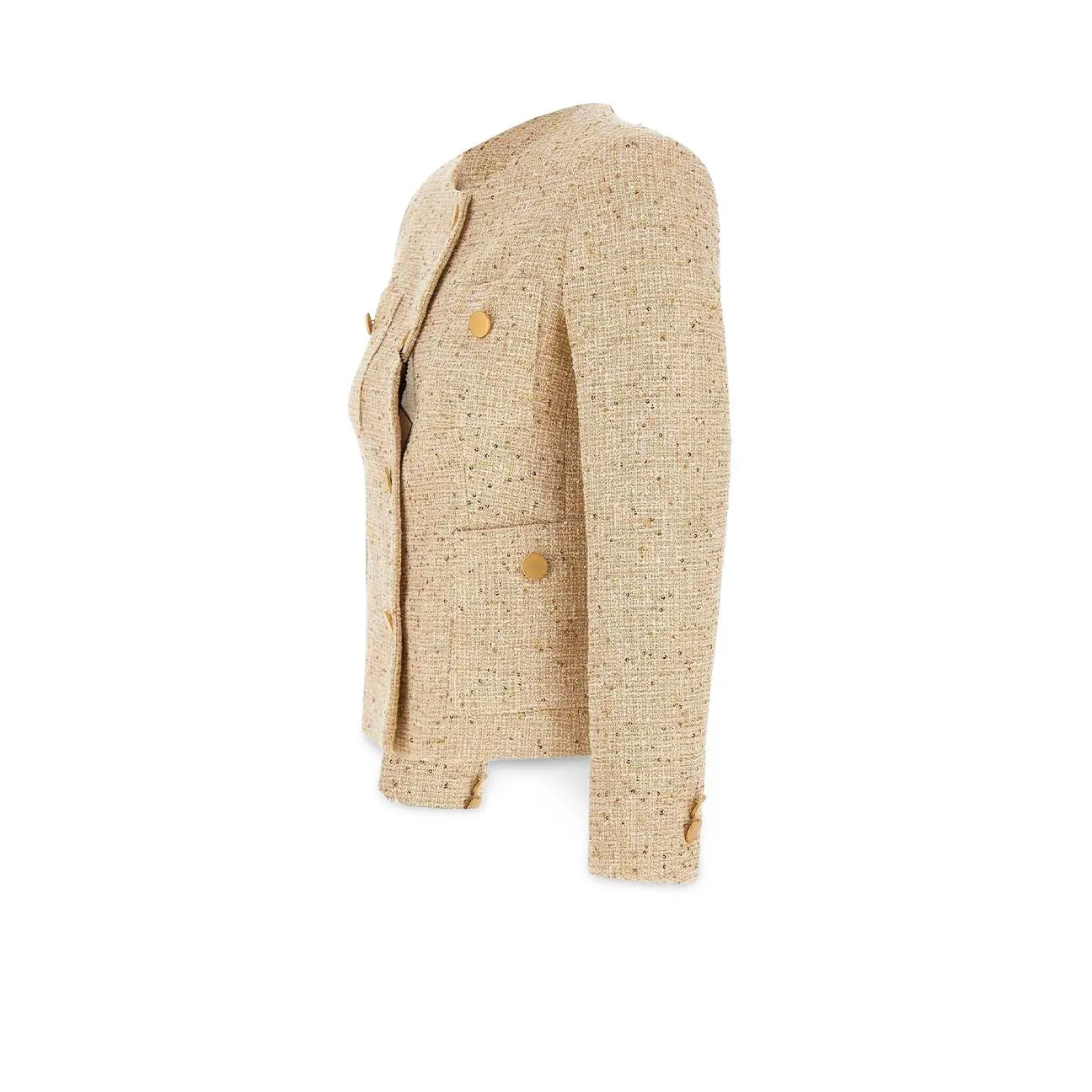 Beverly jacket in Beige and Gold tweed