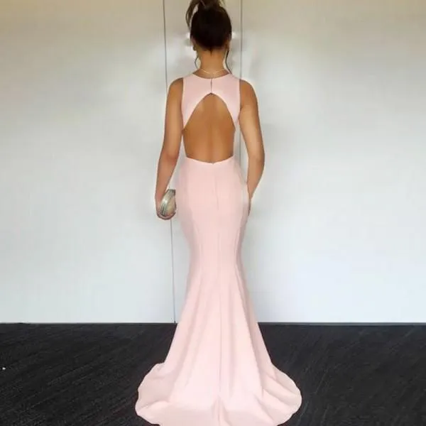 Blush Pink Prom Dresses, Mermaid Prom Dresses, Long Prom Dresses, Cheap Prom Dresses, PD0686