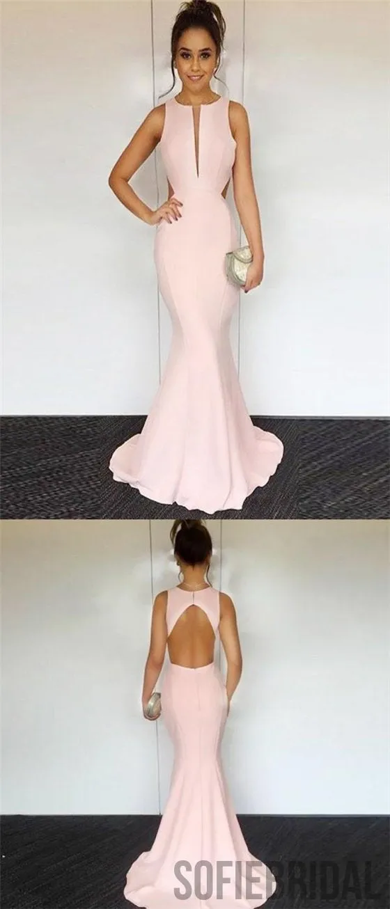 Blush Pink Prom Dresses, Mermaid Prom Dresses, Long Prom Dresses, Cheap Prom Dresses, PD0686