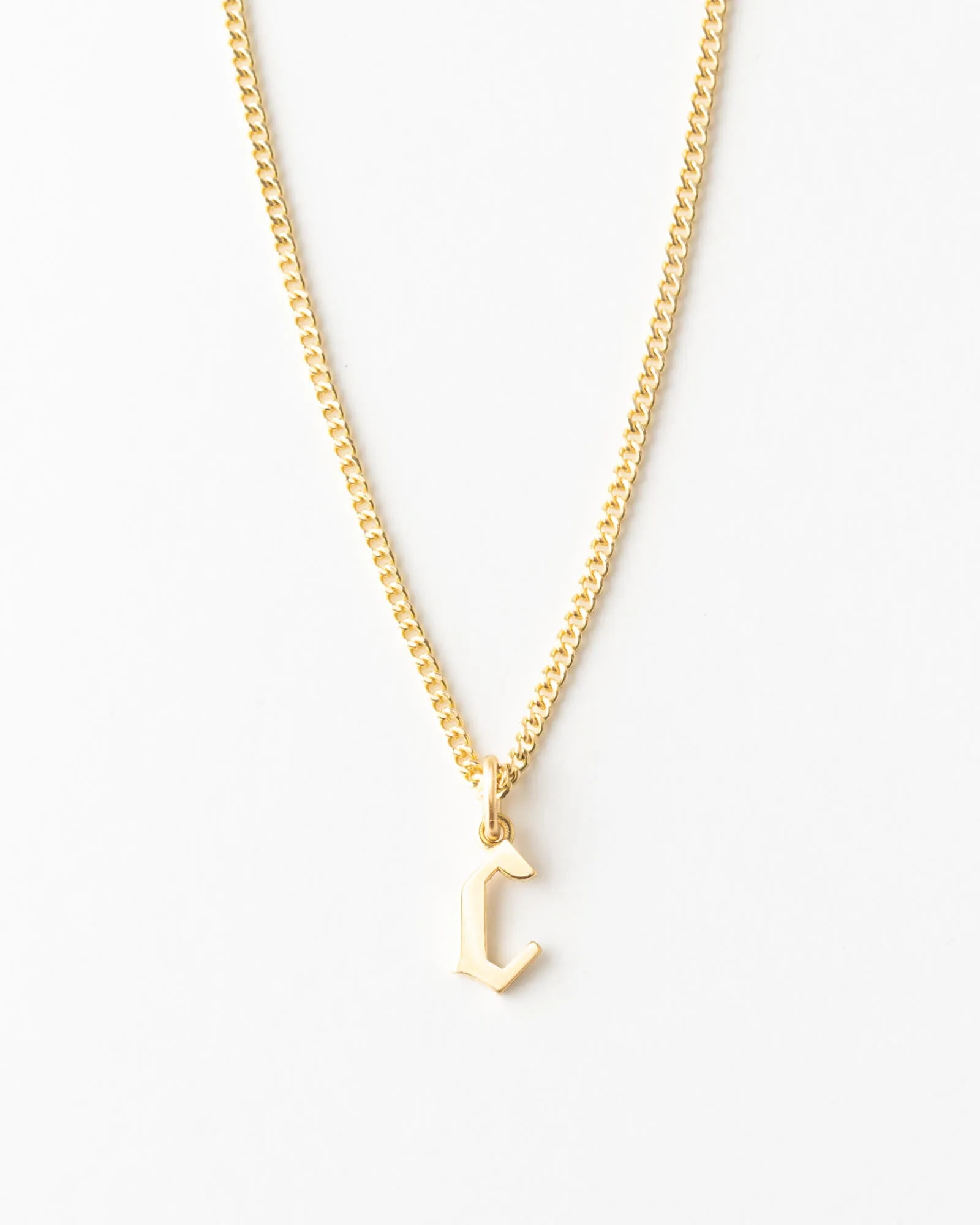 Bold Gothic Initial Necklace