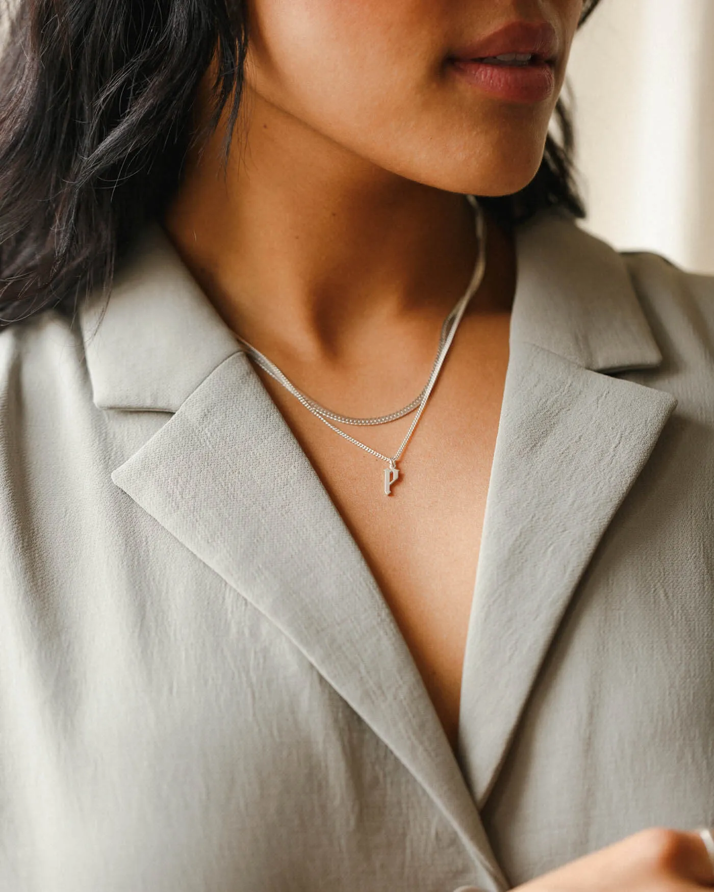 Bold Gothic Initial Necklace