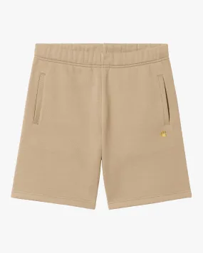 Carhartt WIP Chase Sweat Shorts - Sable / Gold