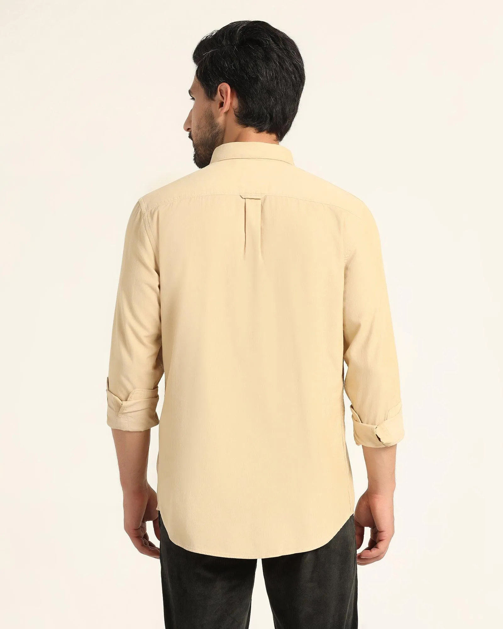 Casual Beige Solid Shirt - Jenga