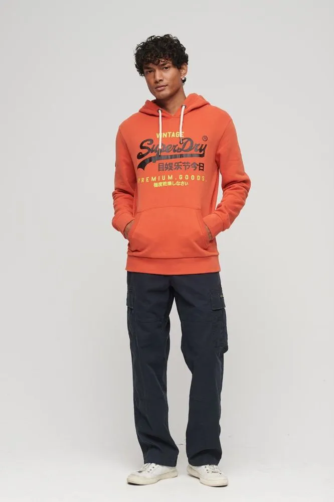 Classic Vintage Logo Heritage Hoodie | Denim Rust Orange