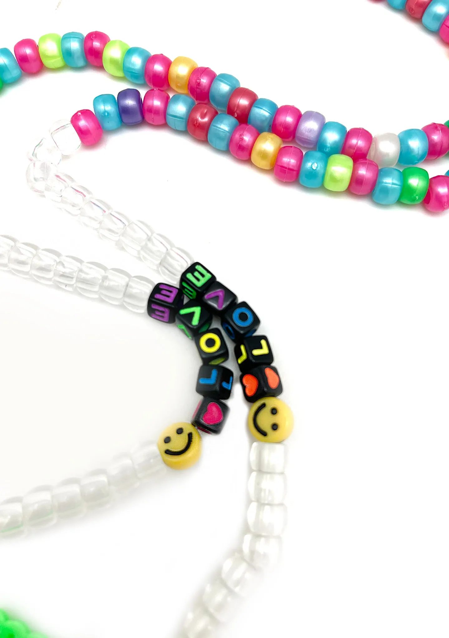 Cosmic Pizza Party UV Reactive Rave Kandi Necklace