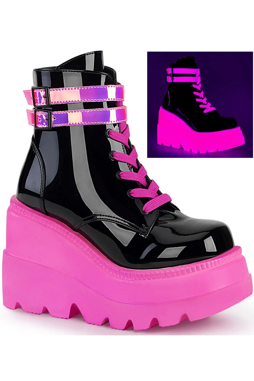 DemoniaCult Shaker 52 Boots Neon Pink