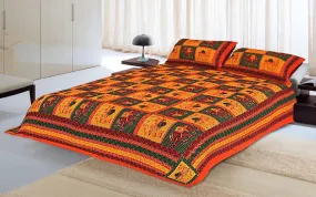 Designer Mart Kantha Work Embroidered Double Bed sheet with two pillow covers