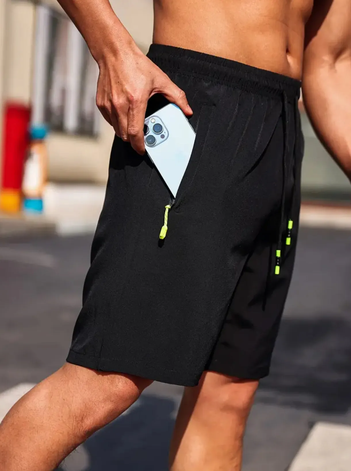 Drawstring Summer Shorts for Men, Sports and Casual Quick-Drying, Lightweight