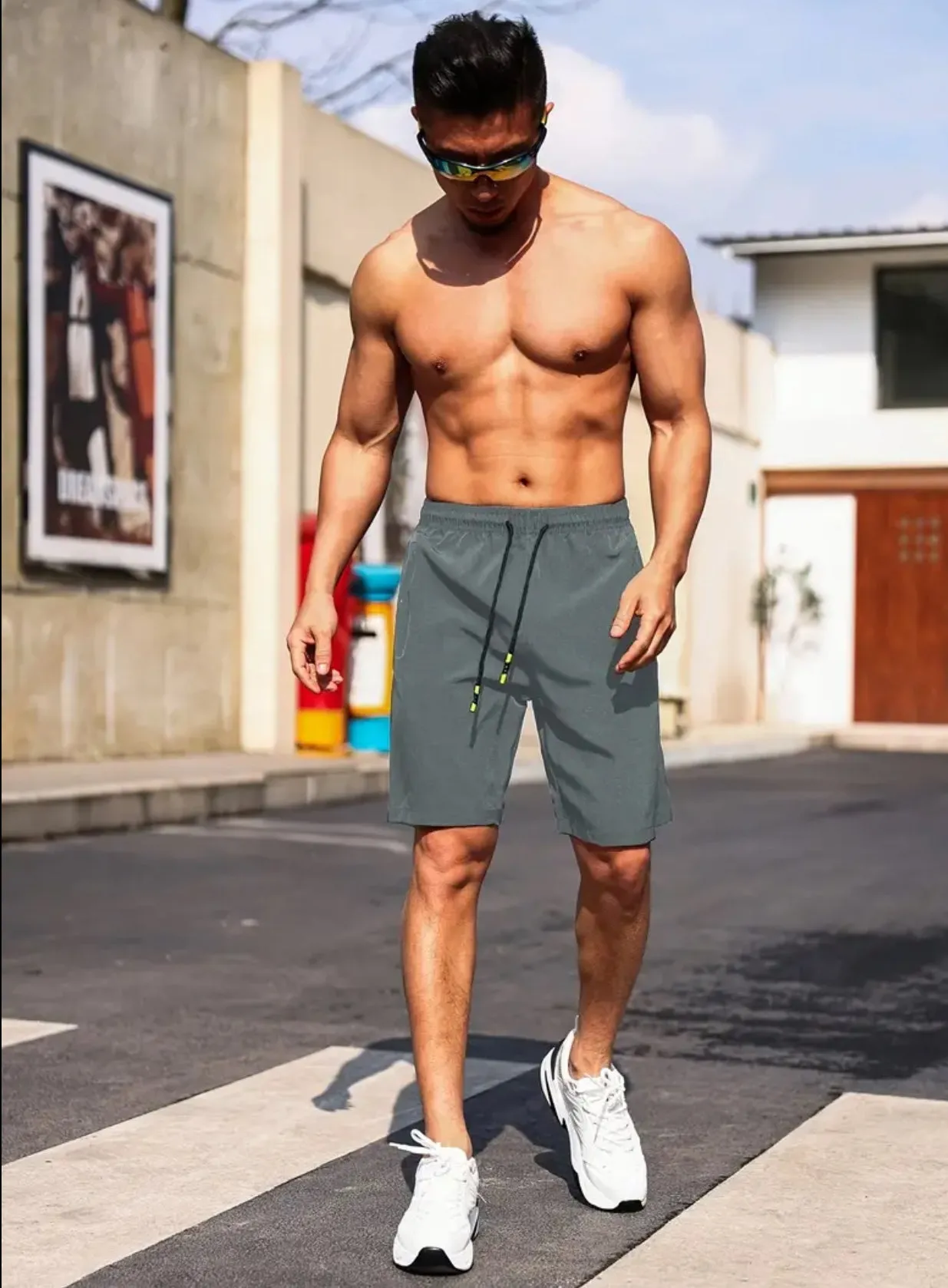 Drawstring Summer Shorts for Men, Sports and Casual Quick-Drying, Lightweight