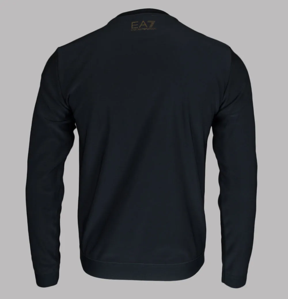 EA7 Gold Logo Poly Tech Sweatshirt Black