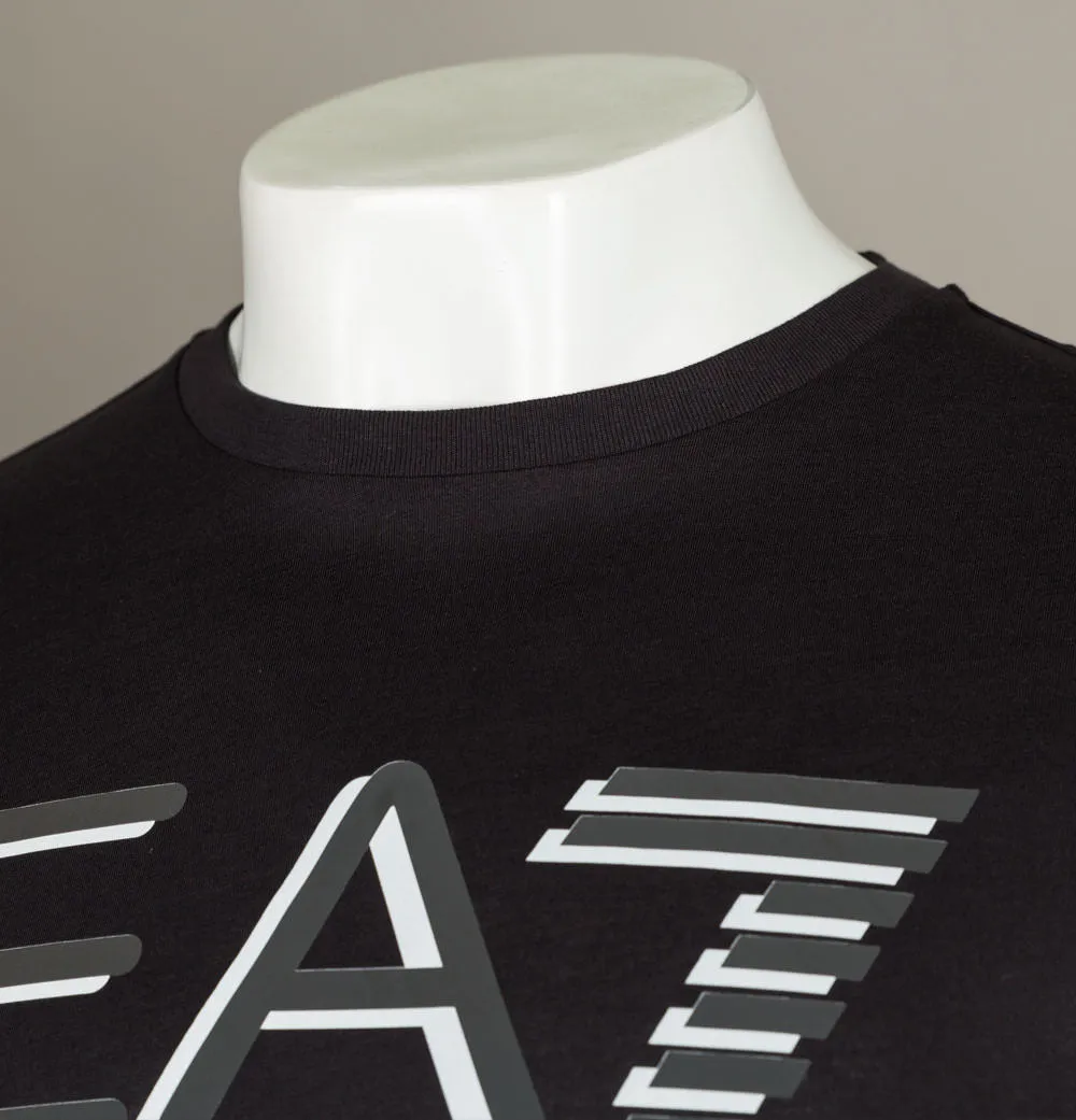 EA7 Large Chest Tipped Logo T-Shirt Black