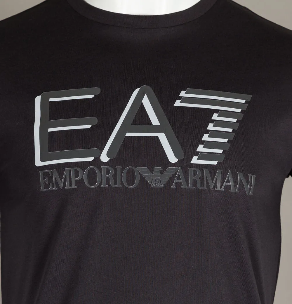 EA7 Large Chest Tipped Logo T-Shirt Black