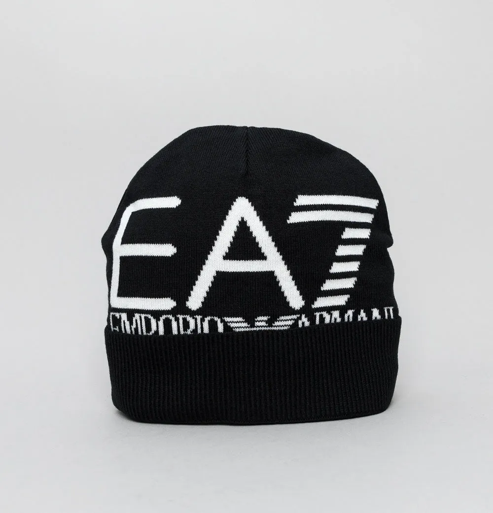 EA7 Large Logo Beanie Black/White