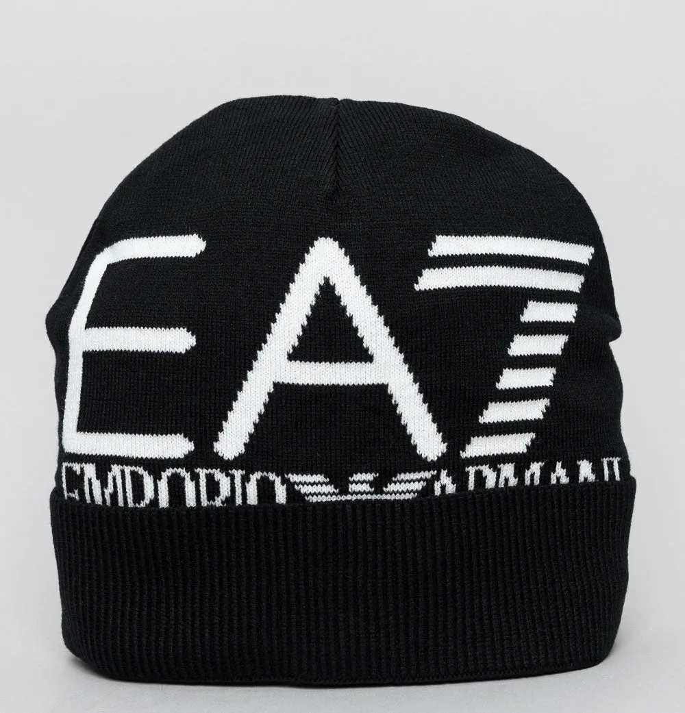 EA7 Large Logo Beanie Black/White