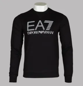 EA7 Rubberised Textured Logo Sweatshirt Black