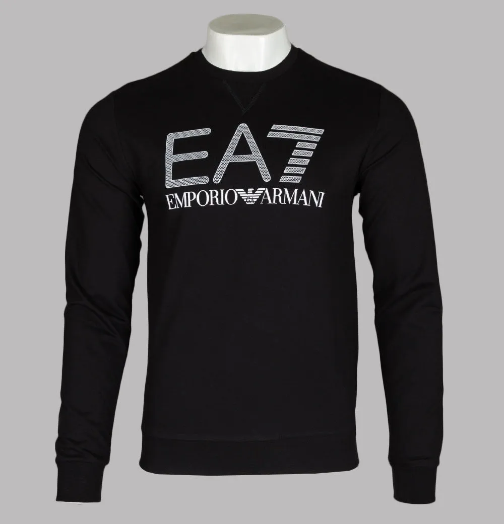 EA7 Rubberised Textured Logo Sweatshirt Black