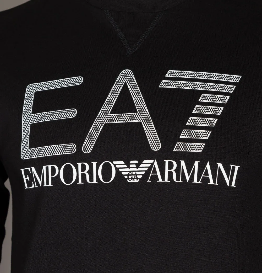 EA7 Rubberised Textured Logo Sweatshirt Black