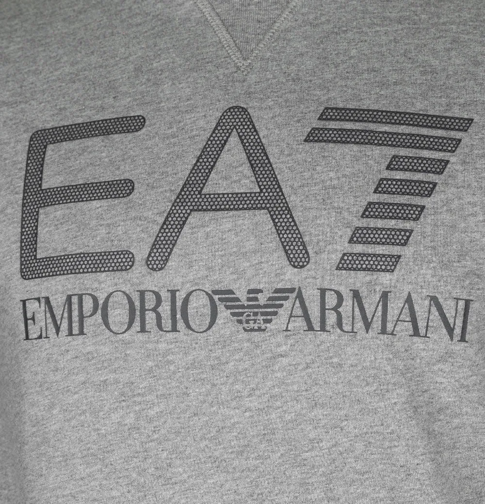 EA7 Rubberised Textured Logo Sweatshirt Medium Grey