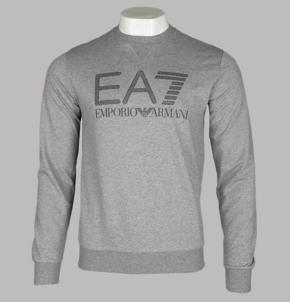 EA7 Rubberised Textured Logo Sweatshirt Medium Grey