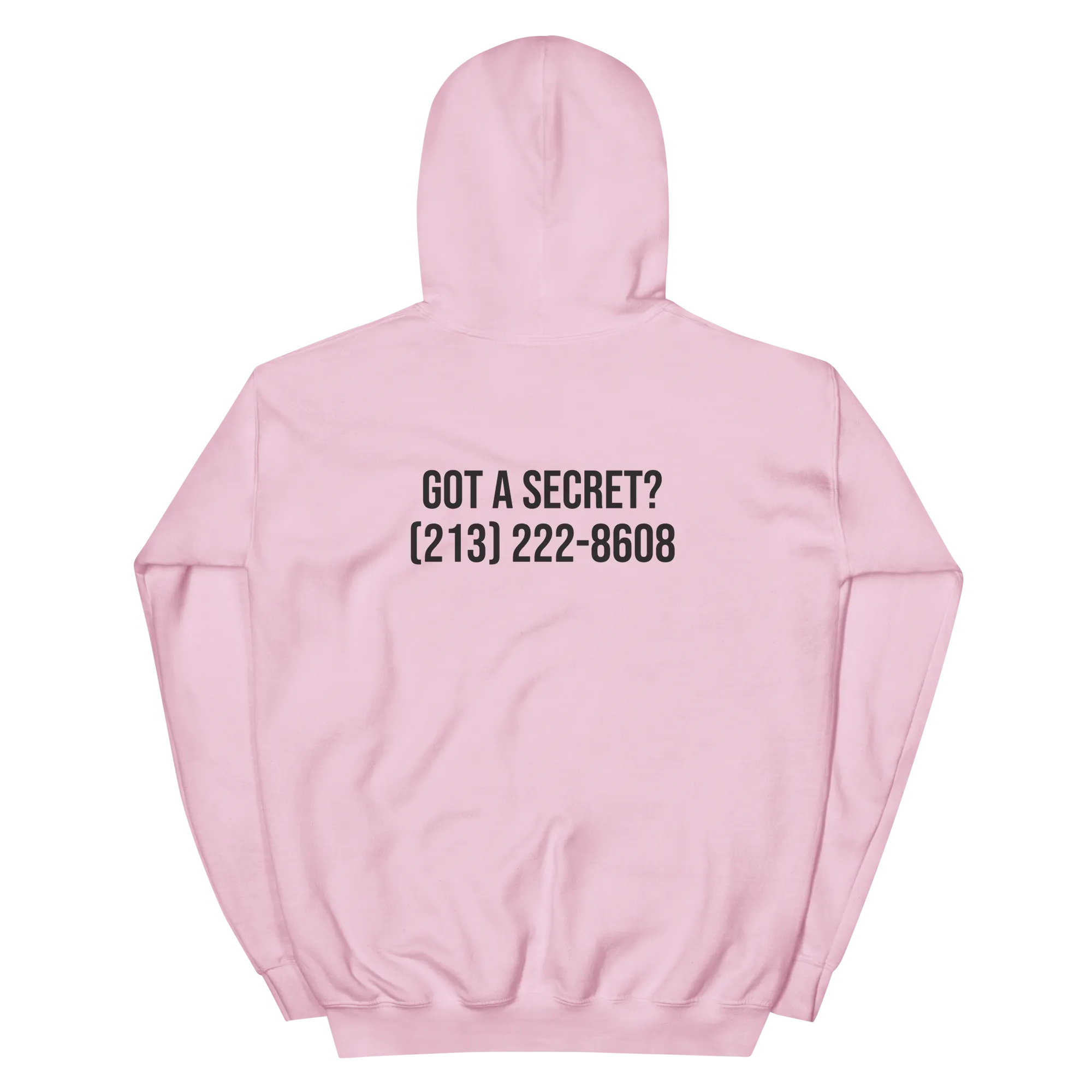 EHP Heart Logo w/Got A Secret on Back Pink Hoodie