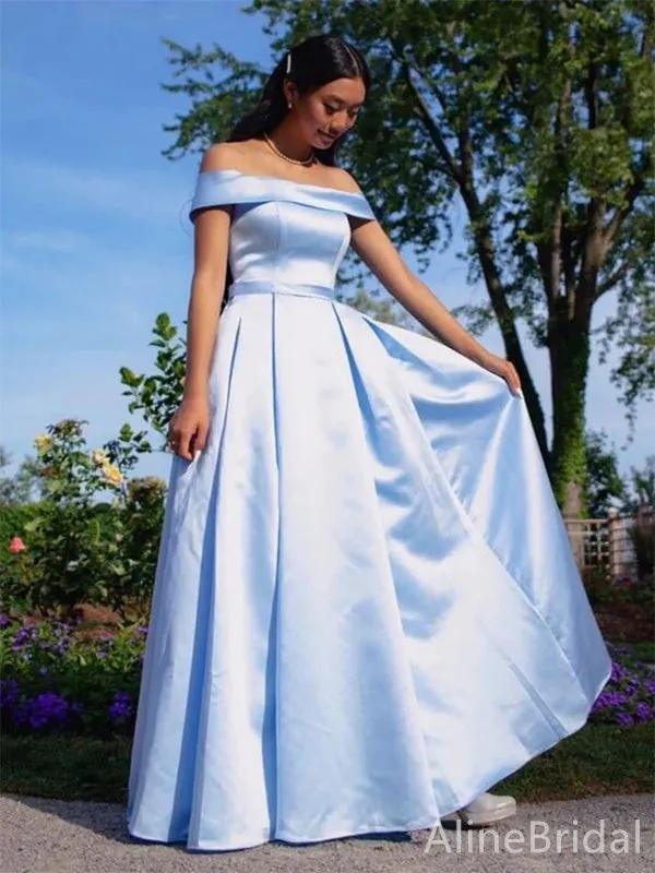 Elegant Off-Shoulder Strapless A-line Long Prom Dress,PD38050