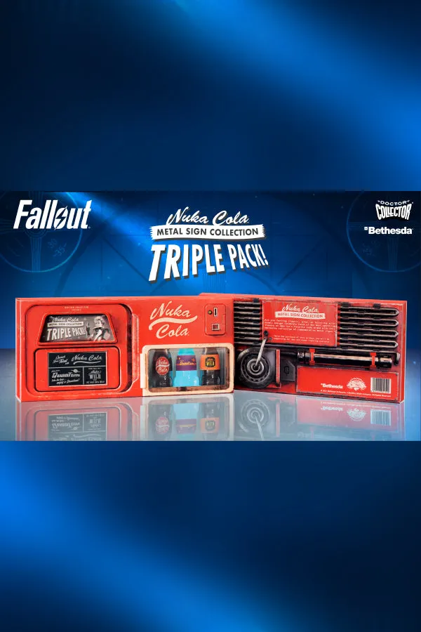 Fallout Nuka Cola Metal Sign Collection Triple Pack