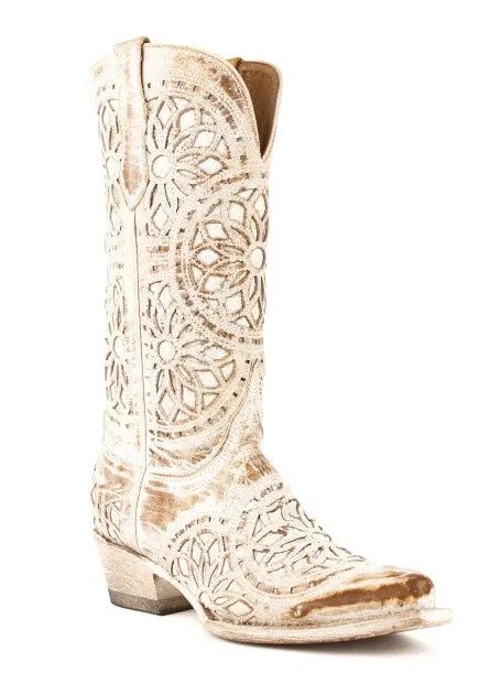 Ferrini Ladies Mandala Handcrafted Shabby Chic Cowboy Boots