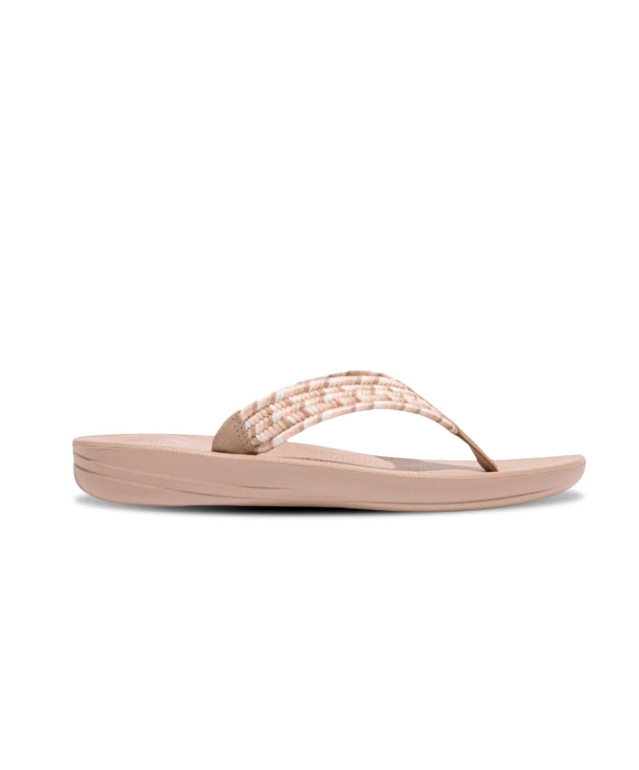 FitFlop iQushion Art-Webbing Ergonomic Flip-Flops Beige