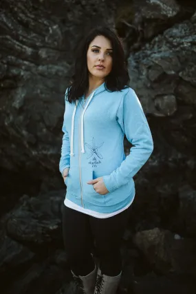 Forgetmenot Blue AK Starfish Co. Triblend Zipped Hoody