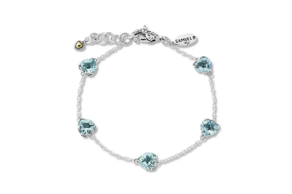 Glow Heart Bracelet- Blue Topaz