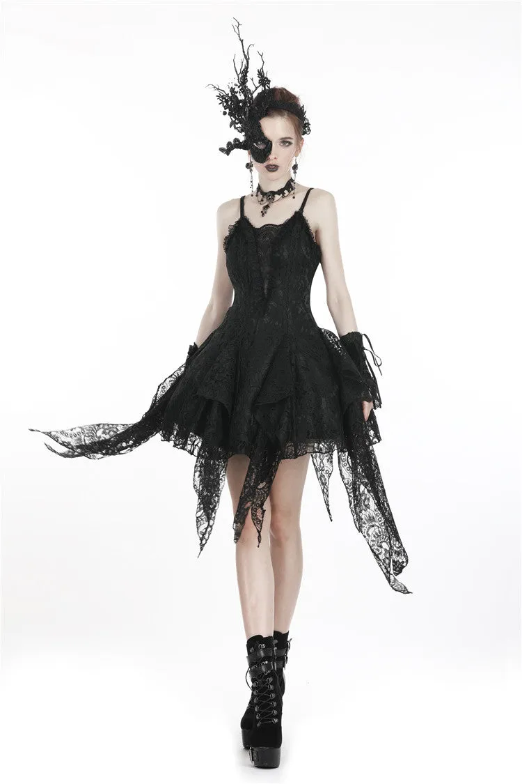 Gothic lolita elegant lace tasseled hem dress DW249