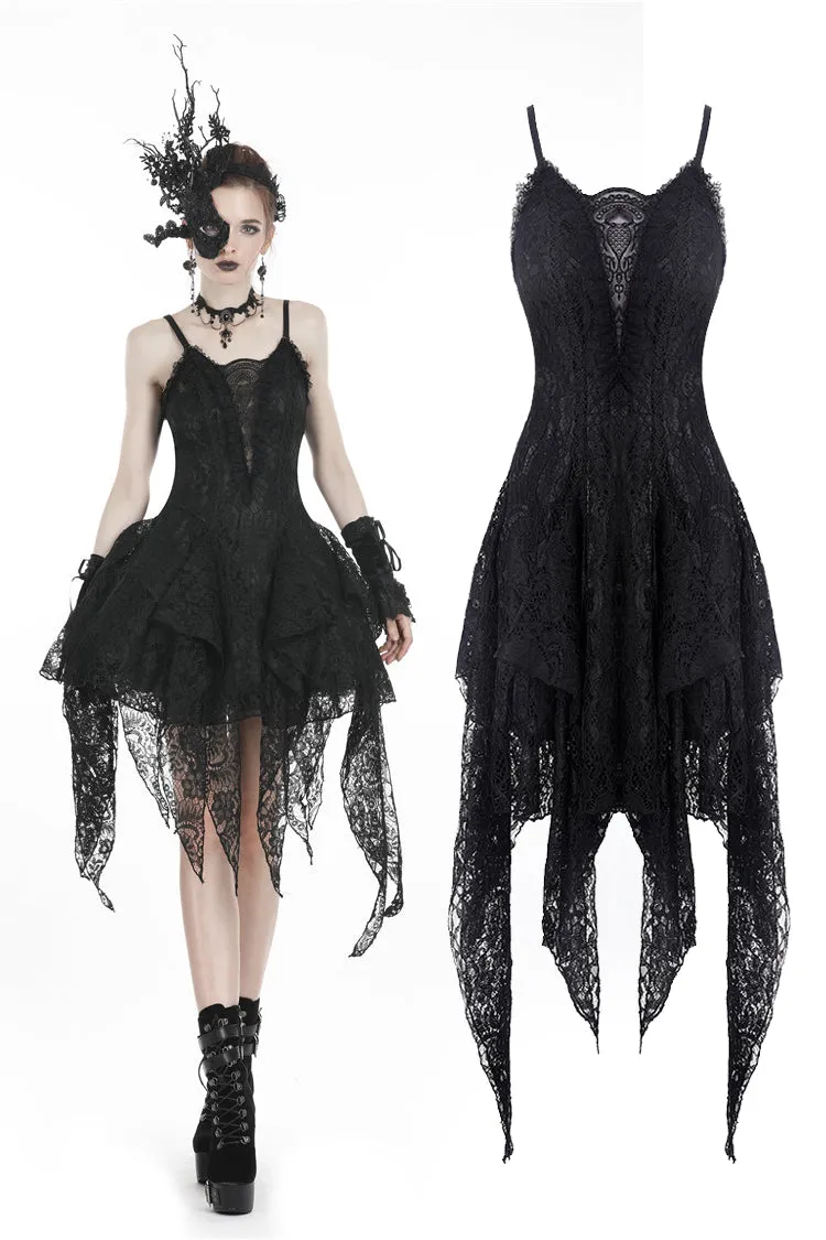 Gothic lolita elegant lace tasseled hem dress DW249