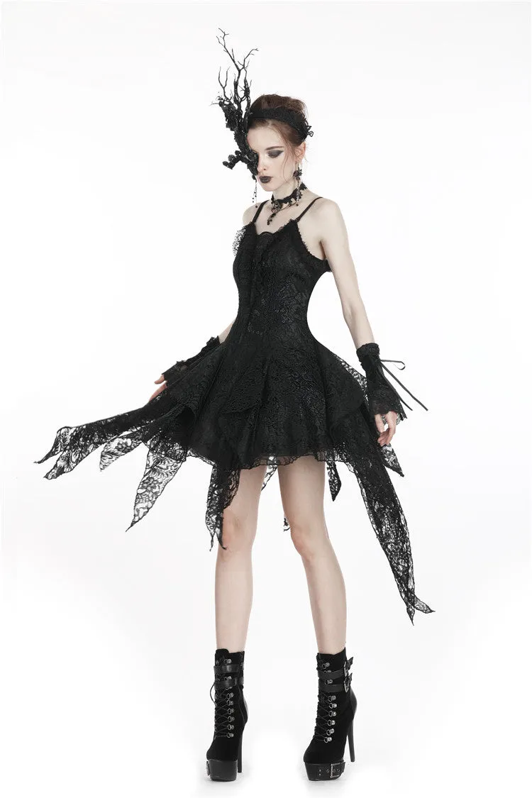 Gothic lolita elegant lace tasseled hem dress DW249